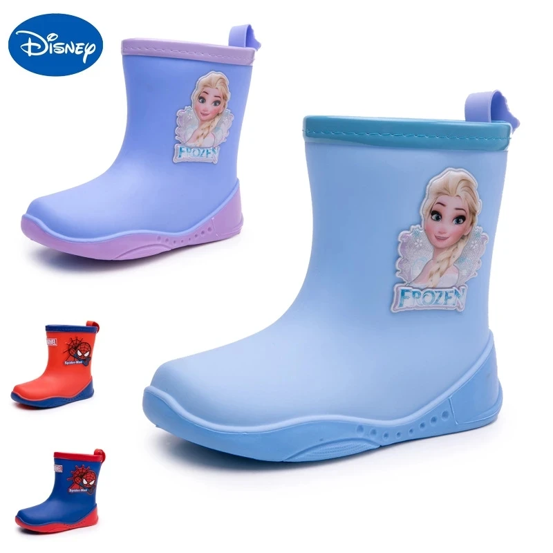 

Disney children's cartoon frozen princess Elsa boys and girls non-slip soft-soled rain boots water shoes