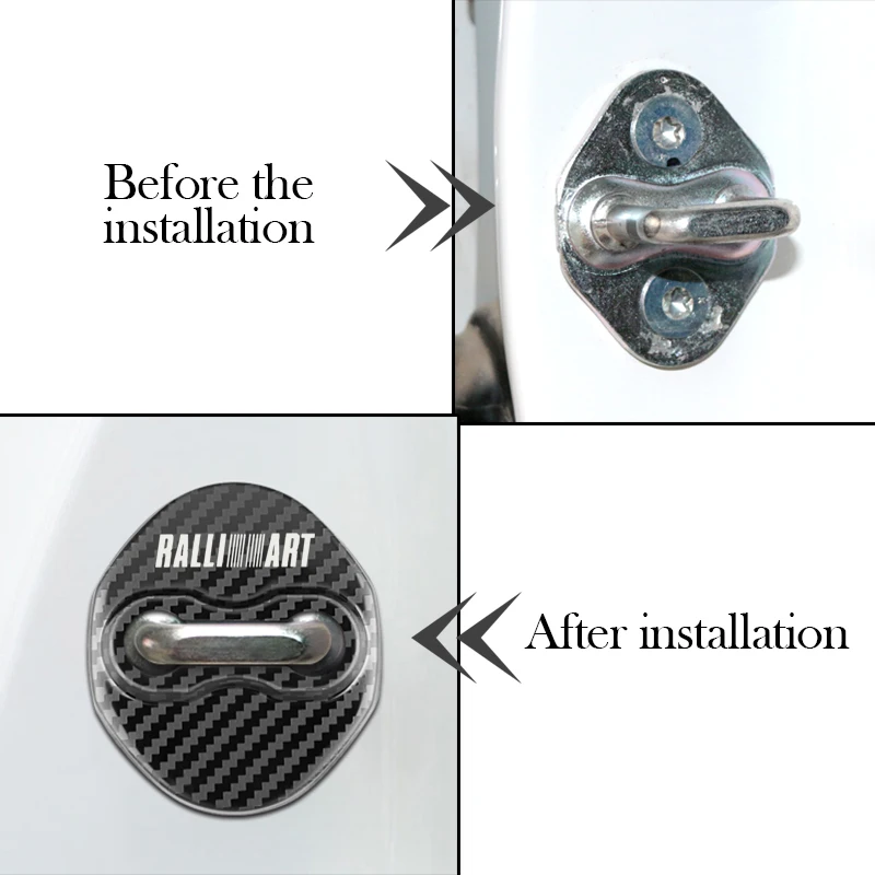 Защитный чехол из углеродного волокна с узором на Автомобильный Дверной замок