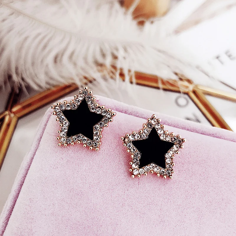 Женские серьги-гвоздики со стразами CARTER LISA серьги пентаграмма в Корейском стиле |