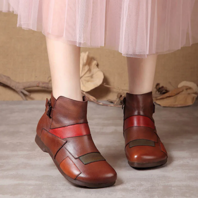 

New Spell Colors Top Soft Cowhide 100% Genuine Leather Boots Women Shoes Ankle Boots Comfort Fashion Casual Shoes Women's Boots