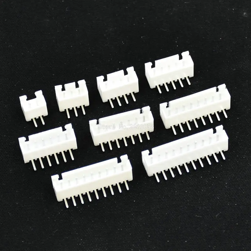 

50PCS XH2.54 2p 3p 4p 5p 6p 7p 8p 9p 10pin Right Angle 2.54mm Pitch Terminal Housing Header Connector Wire Connectors Adaptor XH