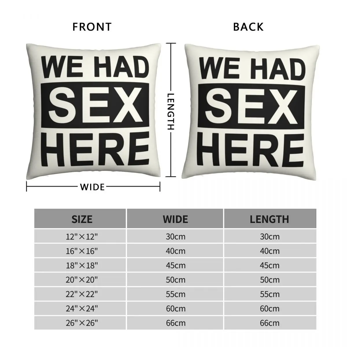 Квадратный чехол для подушки We Had Sex Here полиэстеровый льняной бархатный