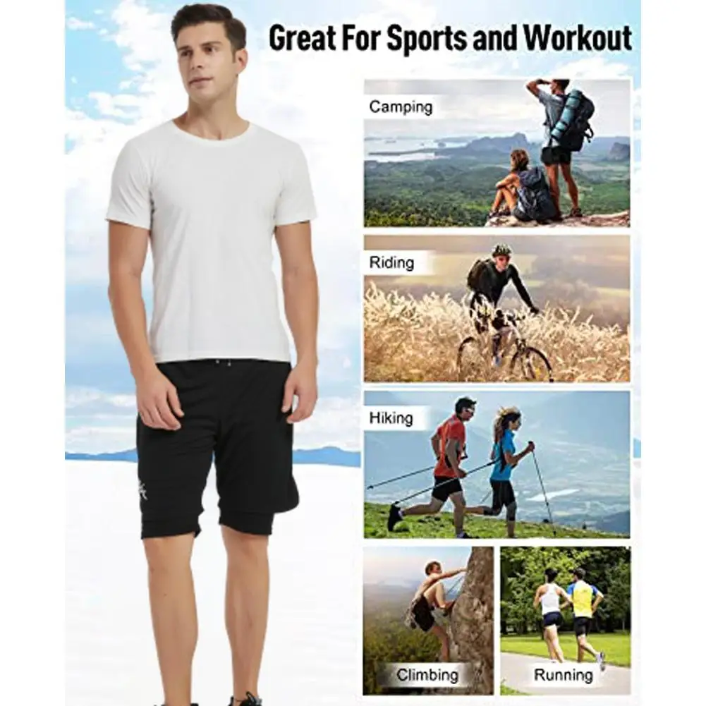 

Hiking Short Pants For Men Black Outdoor Sports Gym Fitness Running Loose Half Pants Summer Quick Drying Shorts With Pockets