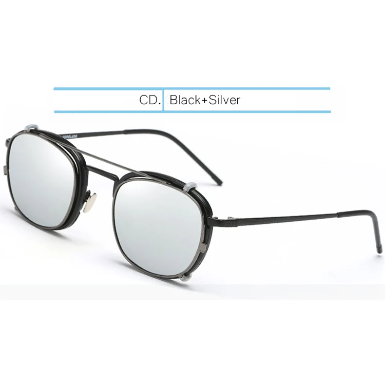 CD Black Silver IVSTA поляризованные солнцезащитные очки для мужчин, прикрепляемые очки для женщин, сменные стёкла, солнцезащитные очки для зрения, рецептурные оптические оправы - Цвет линз: CD Black Silver