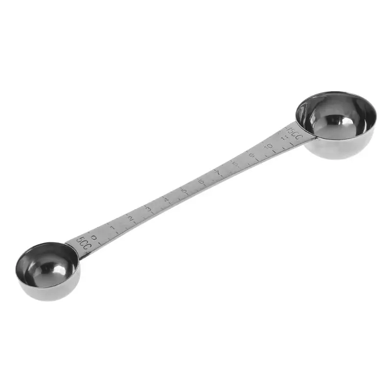 Мерная ложка с двойными концами из нержавеющей стали со шкалой кофейная столовая
