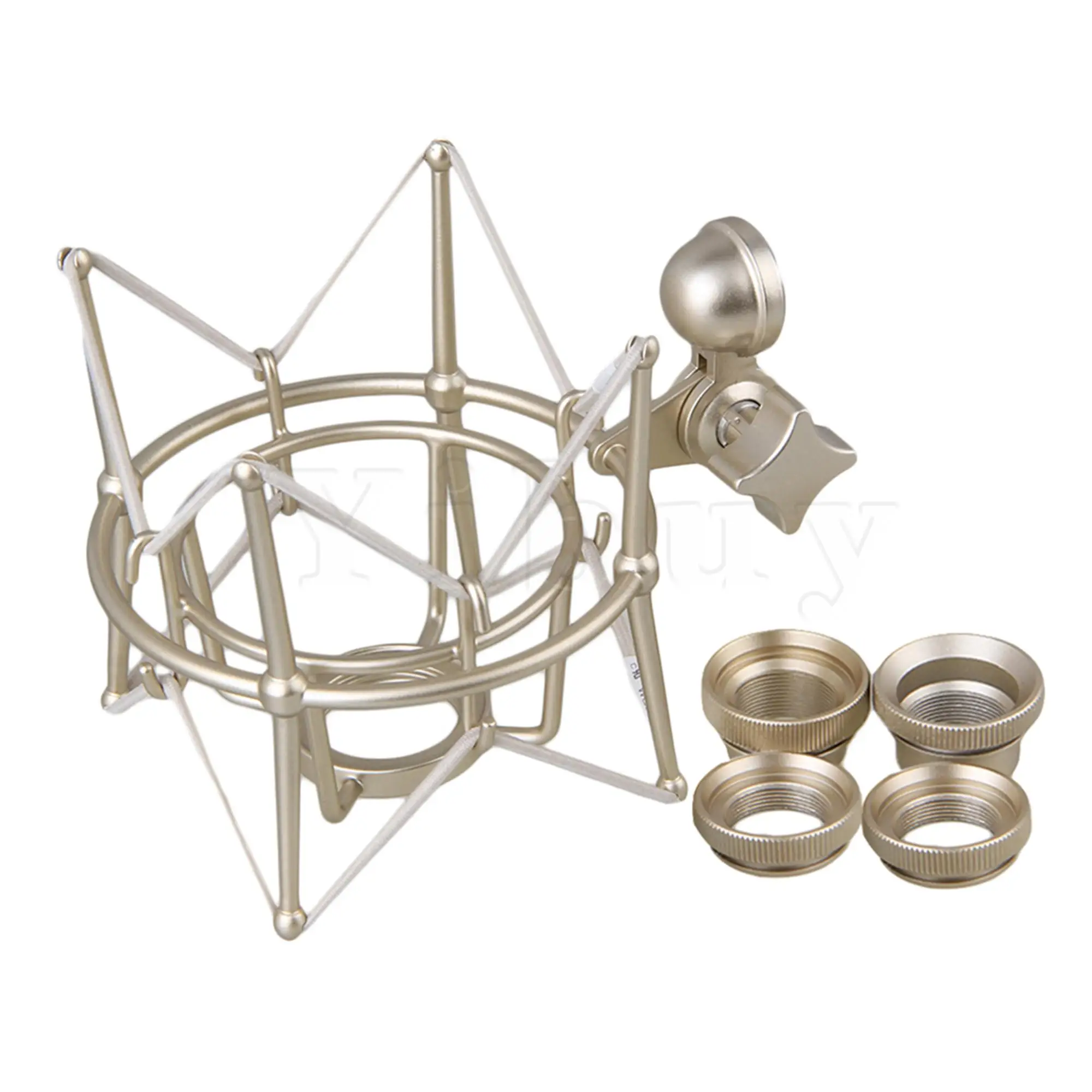 

Yibuy Silver Metal Large Size Cylinder Spider ShockMount Holder for U87