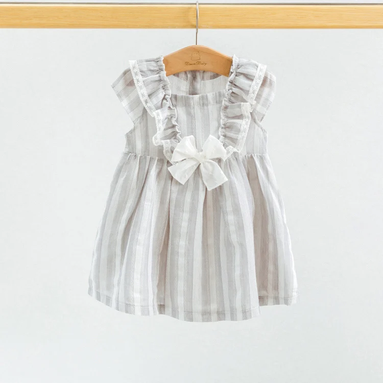 Хлопковое летнее серое двухслойное платье в клетку новейший дизайн кружевное