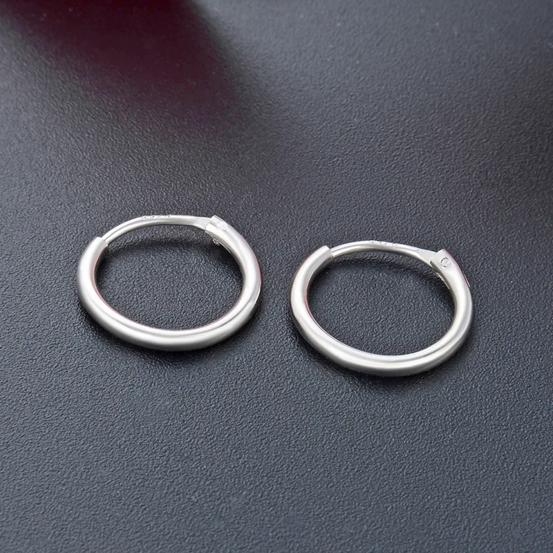 Классические Элегантные Глянцевые серьги-кольца из стерлингового серебра S925
