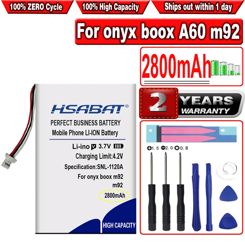 Аккумулятор HSABAT 2800 мАч для Onyx Boox M92 M92S внешний аккумулятор электронной книги