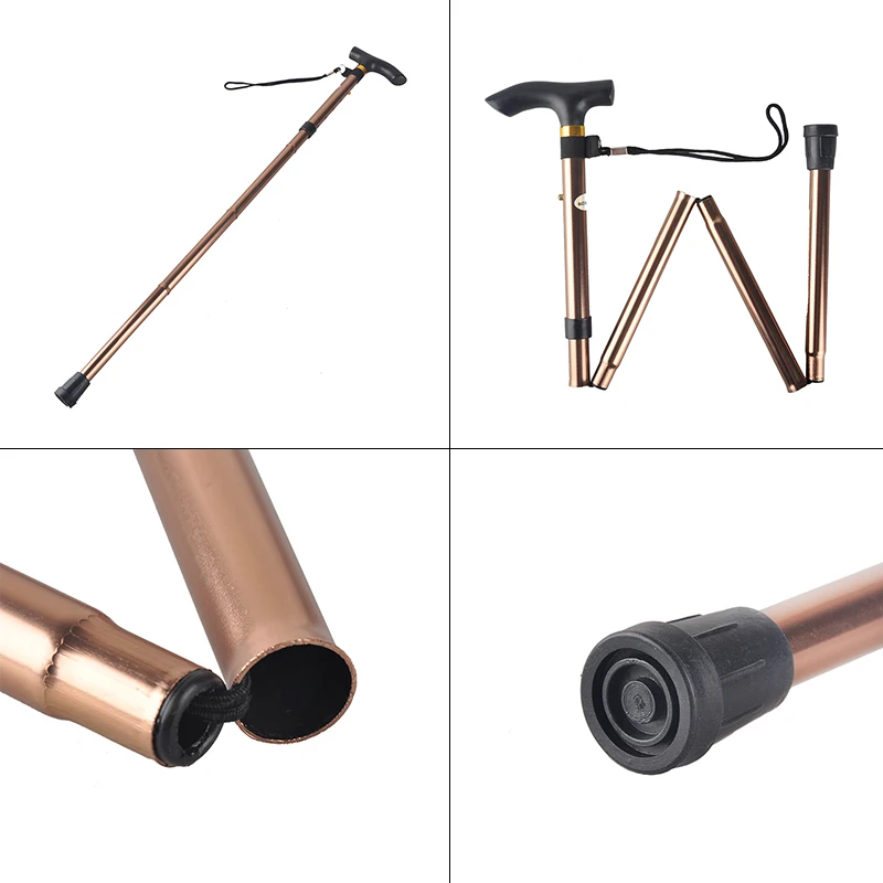 Открытый 4 узла Алюминий сплава Регулируемый трости кемпинг палочки Пеший Туризм