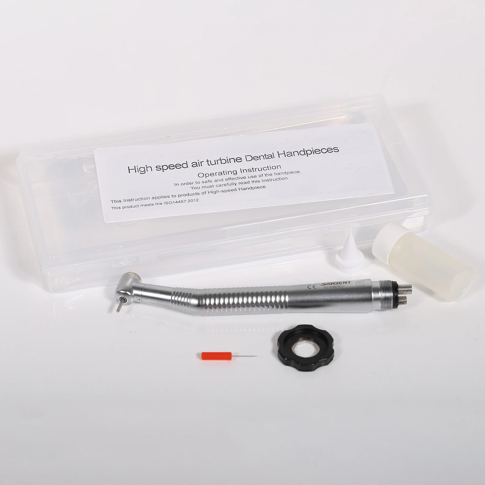 

Dental High Speed Standard Head 4 Holes Handpiece Push button Single Air & Water Spray Air Turbine/Replace Caridge Fit NSK