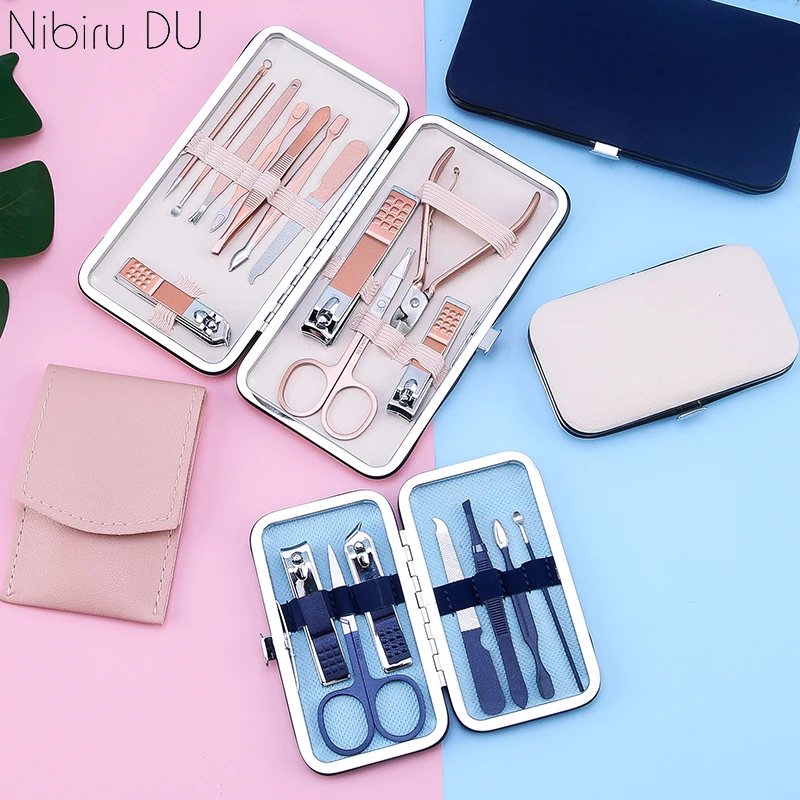 

4-12 Pcs/set Nail Clipper Scissor Set Kit Portable Stainless Steel Manicure Pedicure Cutter Nails Travel Beauty Tools Set