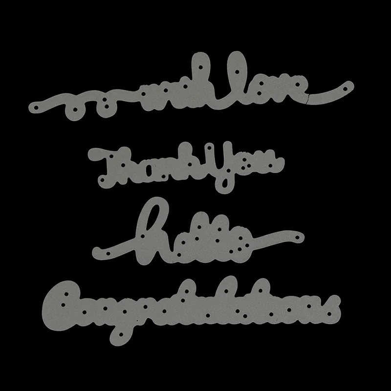 Hello Thank You Congratulation Words Metal Cutting Dies Stencils DIY Scrapbooking/photo Album Decorative Embossing Paper Cards | Дом и сад