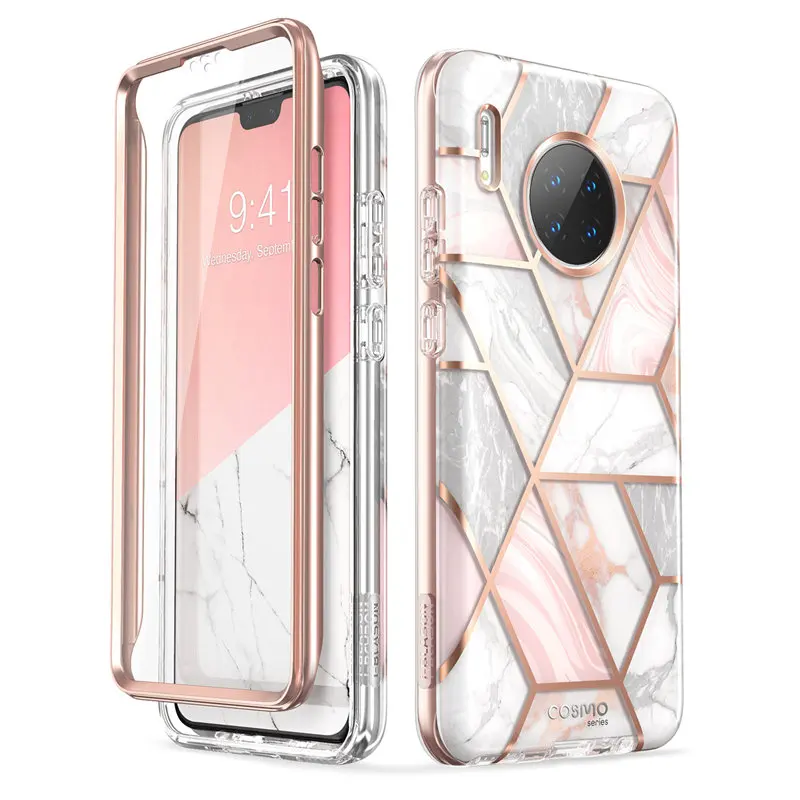 Фоточехол для Huawei Mate 30 (выпуск 2019 года) полноразмерный блестящий Мраморный чехол