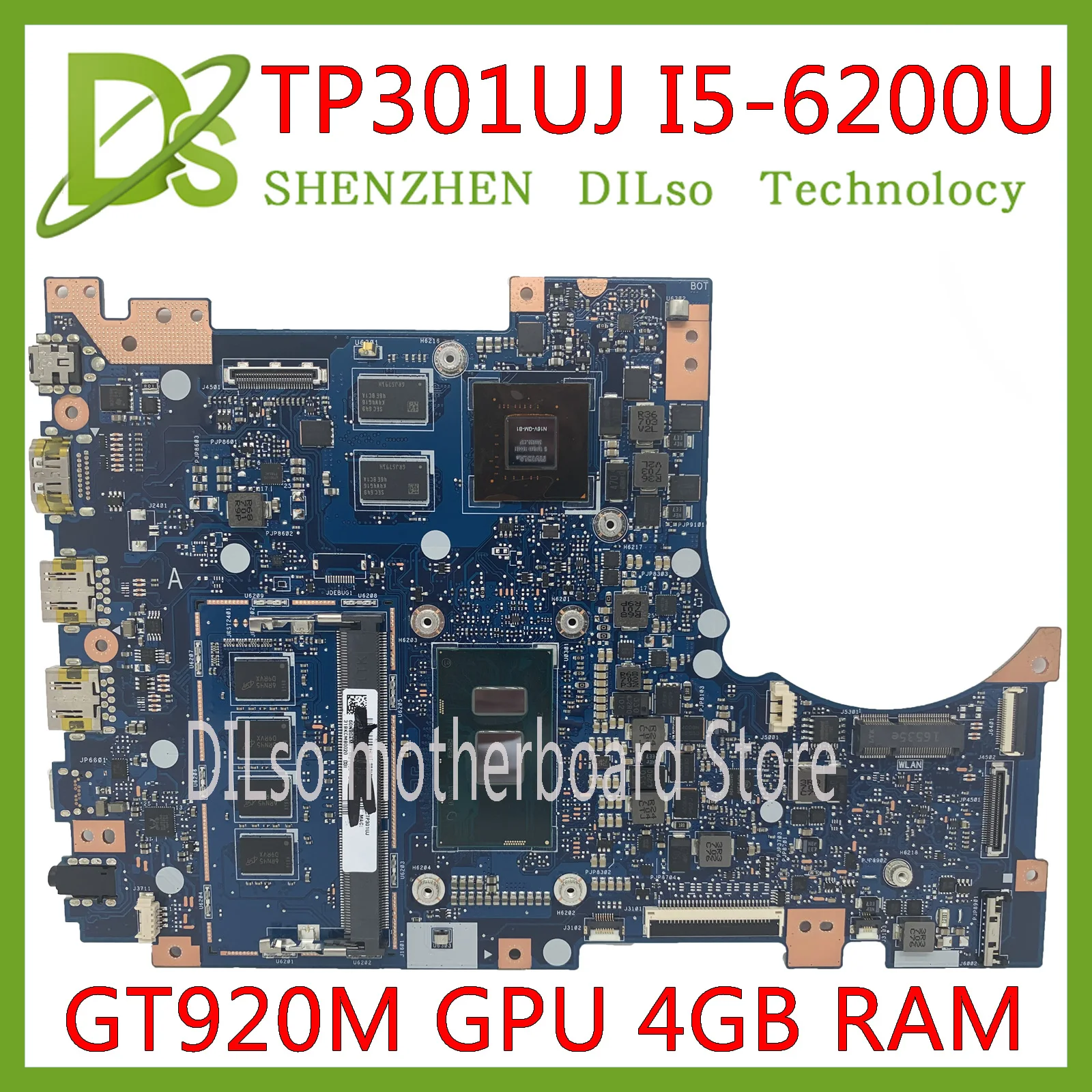 Preise KEFU TP301UJ Motherboard Für ASUS TP301UA TP301UJ Original Mainboard 4GB-RAM I5-6200U GT920M-2GB Getestet 100% Arbeit Motherboard