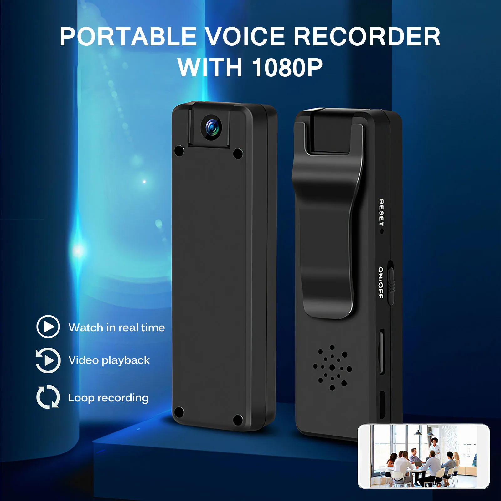 

Voice Recorder Portable Recorder MP3 Player Telephone Audio Recording Microphone Camera 180 Degrees Rotation Recording Camera
