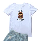 Я не такой, как выдра футболка для Для женщин милая кошка принтовые тройники Для женщин футболка с готическим рисунком рубашка Femme милые животные Для женщин футболки