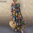 Платье-туника Макси женское Плиссированное с принтом, с рукавом 2021, осень-лето 34