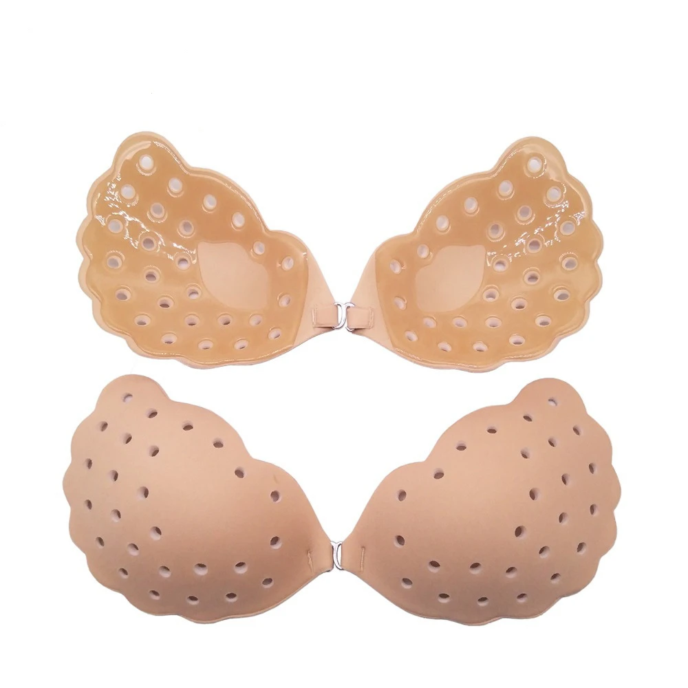 

Summer Sticky Bra Breathable Strapless Invisible Skin Black Bra Wedding Dress Adhesive Push Up Backless Lift Up Bras For Women