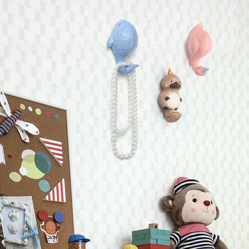 

Cute Cartoon Animals Wall Hooks Kids Household Adornment Resin Door Hat/Clothing Hanger Hook Key and Mail Holder Children Gifts