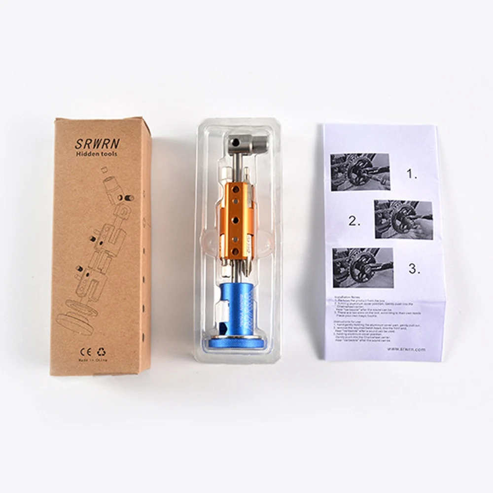 

Bicycle Stealth Repair Tool Upgraded T25 Wrench Chain Tool Chain Tool Set Hex Screwdriver Crank Wrench Chain Rivet Mountain