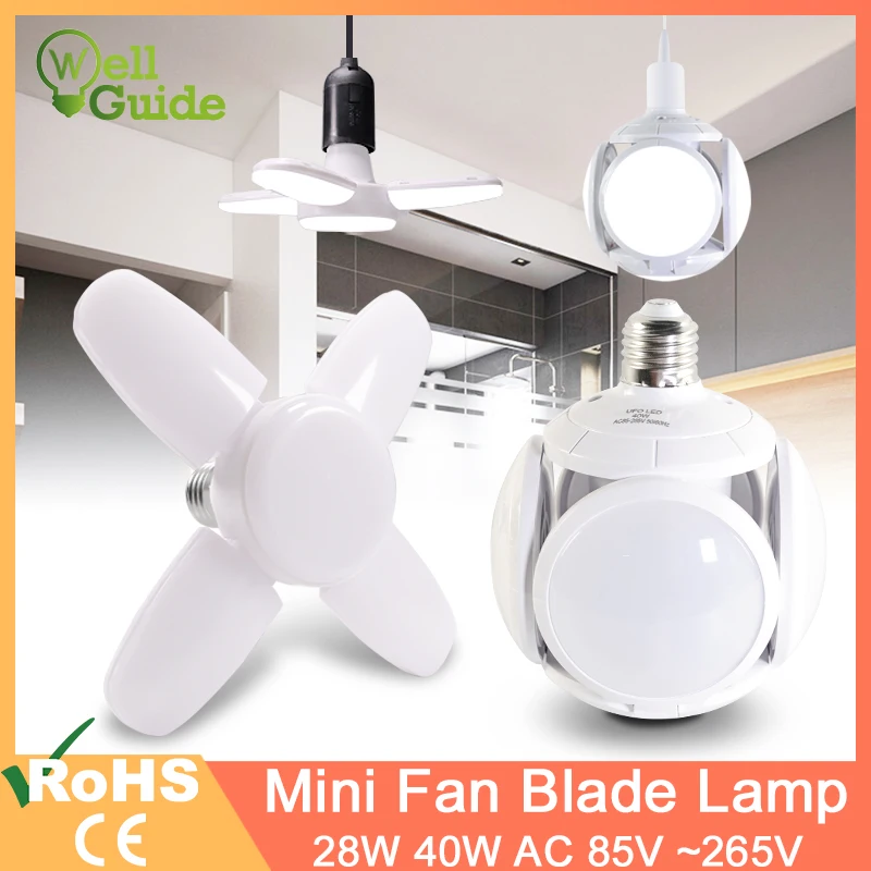 Светодиодная лампа E27 в виде футбольного НЛО складная на 360 градусов светодиодная