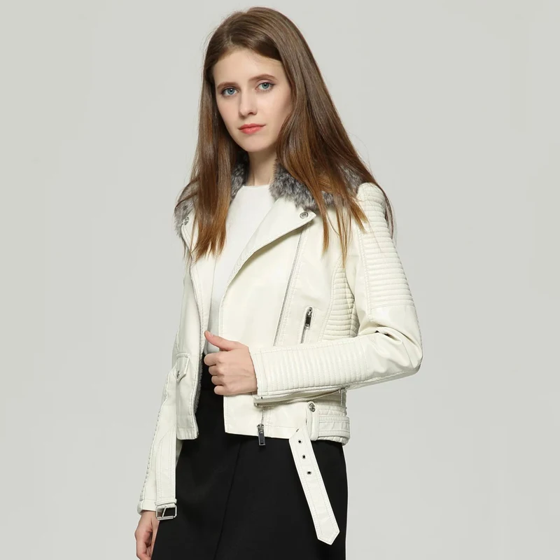 Fitaylor/Новинка Женская зимняя куртка из искусственной кожи Короткое пальто Теплая