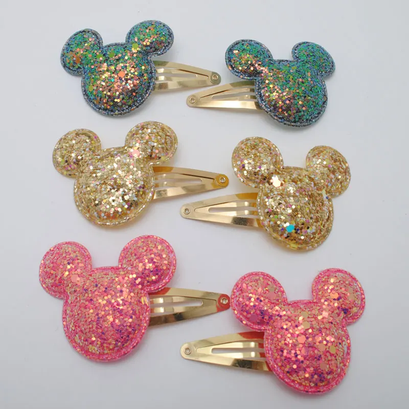 6 шт./компл. для маленьких девочек блестящие ушей МИККИ Мауса Заколки волос