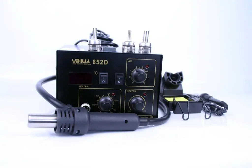 Паяльная станция YIHUA 852D с диафрагменным насосом паяльная 2 в 1 со светодиодный ным