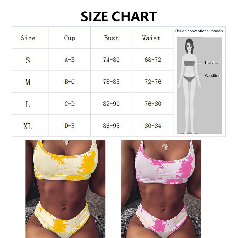 

Bathing Suits Woman Summer Women's Swimming Swimsuit Tie Dye Gradient High Waist Bikini Set Swimwear Push Up Swumsuit Woman