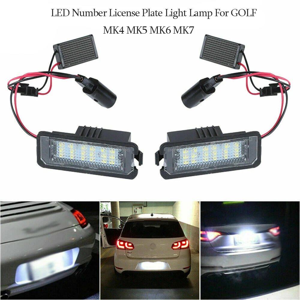 

2pcs LED Number License Plate Light Lamp For VW GOLF MK4 MK5 MK6 MK7 Golf 7 Canbus Error Free Led Light Car-Styling Accessories