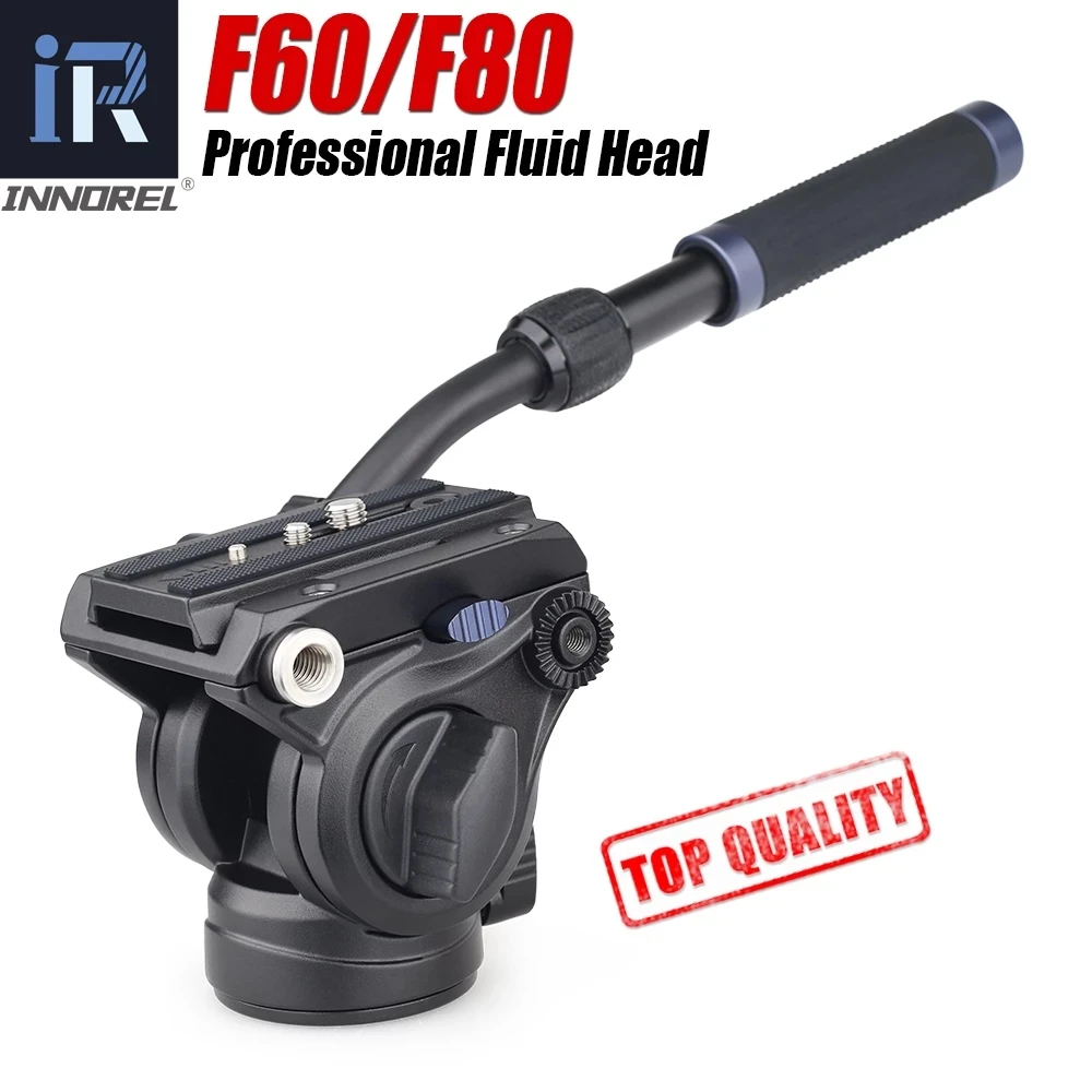 

INNOREL F60/F80 Video Fluid Head Professional Camera Tripod Fluid Drag Pan Head for DSLR Cameras Camcorders Telephoto Lens