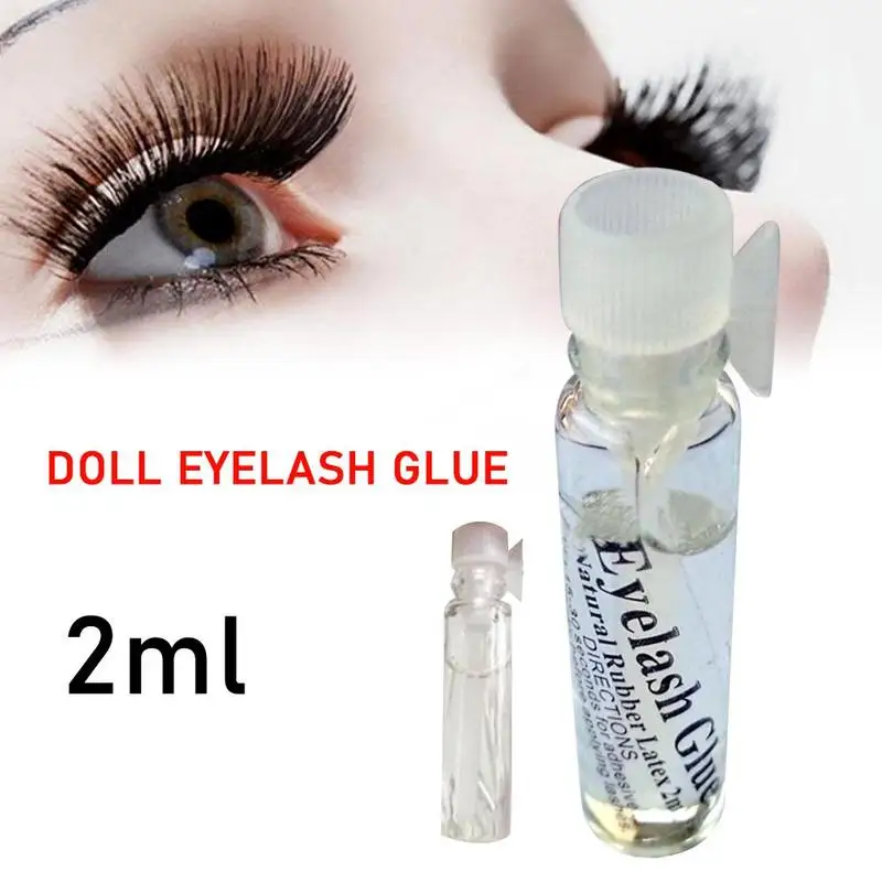 

Doll change makeup fake eyelashes with glue transparent small glass bottle glue K3N4