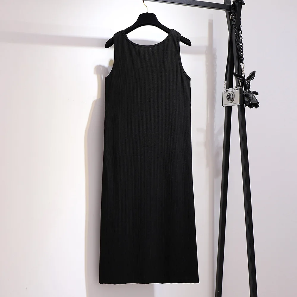 Женское трикотажное платье-свитер без рукавов с V-образным вырезом |