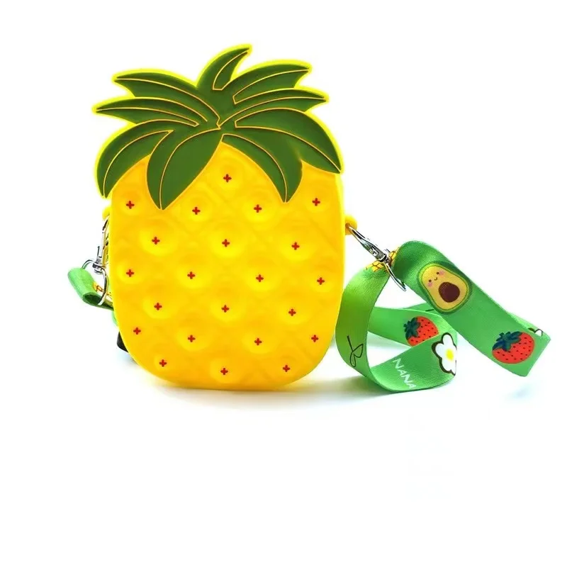 

New Pineapple Bag Wallet Fidget Toy Rainbow Push Bubble Simple Reliver Stress Toy Children Sensory Game Backpack For LadiesGirls