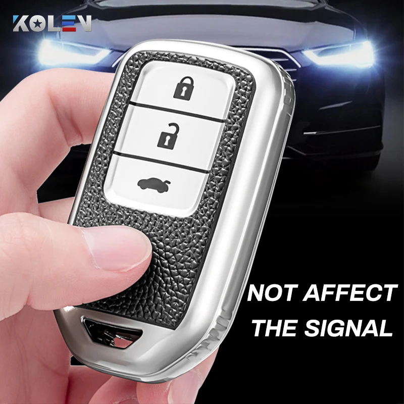 

Leather TPU Car Smart Key Case Cover For Honda CRV CR-V Civic Accord Pilot Odyssey Jade Fit Freed Protector City HR-V Shell Fob