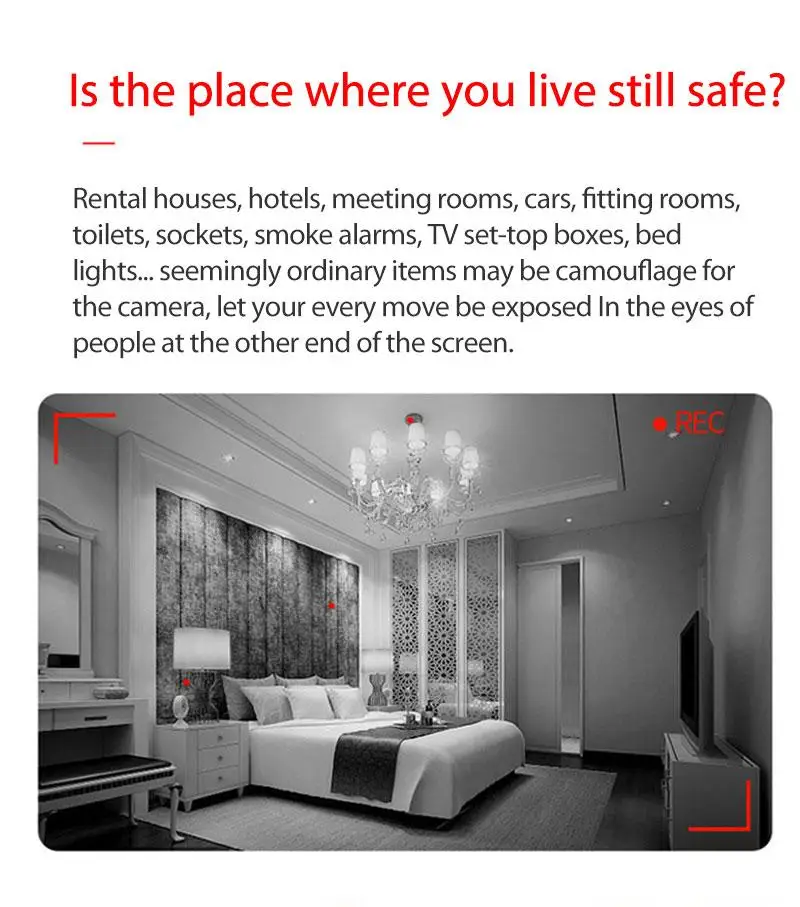 

Anti Detector Laser Camera Detector Wireless Signal Sound And Light Alarm Anti-sneak Camera Travel Essential Infrared Scanner