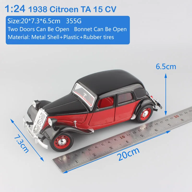 Миниатюрная модель автомобиля bburago classics в винтажном стиле citroen TA 15CV 1/24 тяга