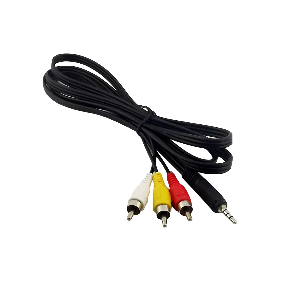 

1pc 1.5M/5FT 3.5mm 4 Pole Stereo Aux Male Plug To 3 RCA Phono Male AV Audio Video Adapter Y Cable Cord