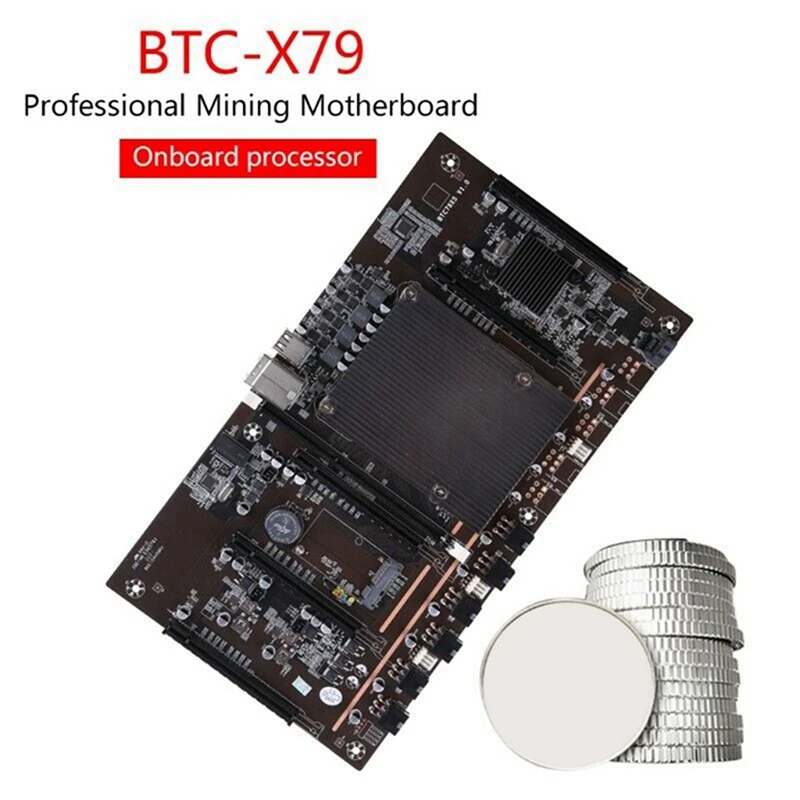 btc x79 h61 mining motherboarde5 2603 v2 2011 cpu 5x pci e 8x lga 2011 ddr3 support 3060 3080 gpu for btc miner free global shipping