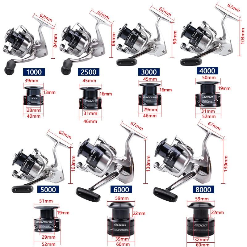 Катушка спиннинга SHIMANO NEXAVE 1000 2500 C3000 4000 6000 8000 передаточное число 4 9: 1/5 0:1 3 + 1