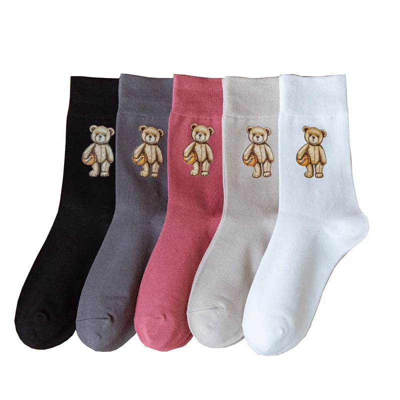 

Носки женские хлопковые в японском стиле, с изображением медведя из мультфильма