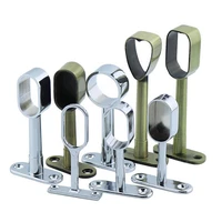 2pcssets zinc alloy round head wardrobe cabinet clothes through flange seat steel pipe fittings clothes rod curtain tube seat
