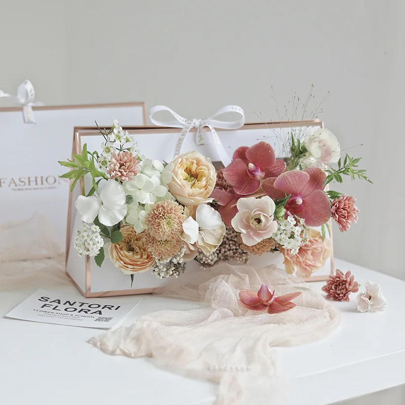 20 piece flower arrangement handbag Valentine's Day flower box flower gift box flower fragrance flower arrangement handbag