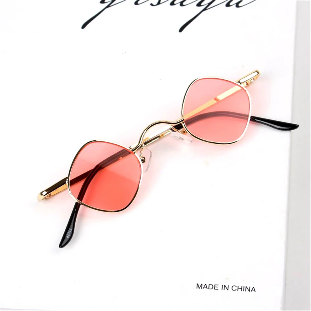 Детские Винтажные Солнцезащитные очки в металлической оправе с ромбовидным