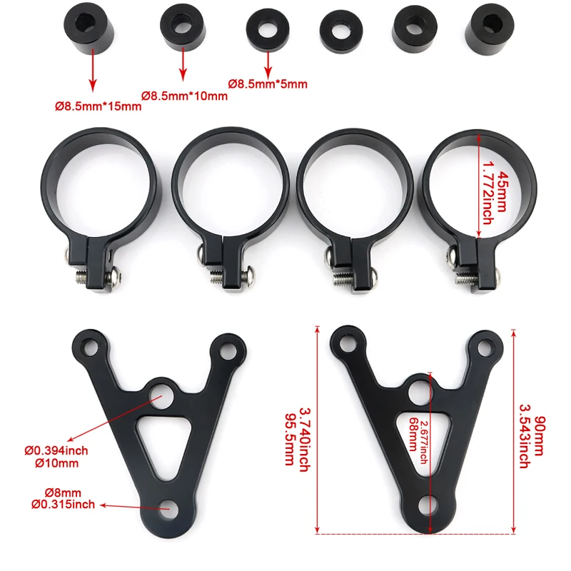 

40 мм, 41 мм, 43 мм, 45 мм, 48 мм, универсальные кронштейны для фар, вилочные трубки, подходят для Honda Kawasaki Yamaha Ducati BMW Triumph Buell
