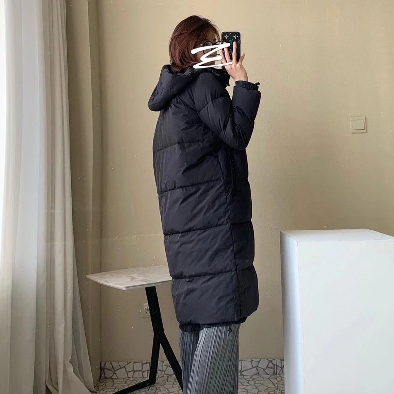 Высокая quatly женские Теплый пуховик зимняя куртка 2021 синий плиссированные