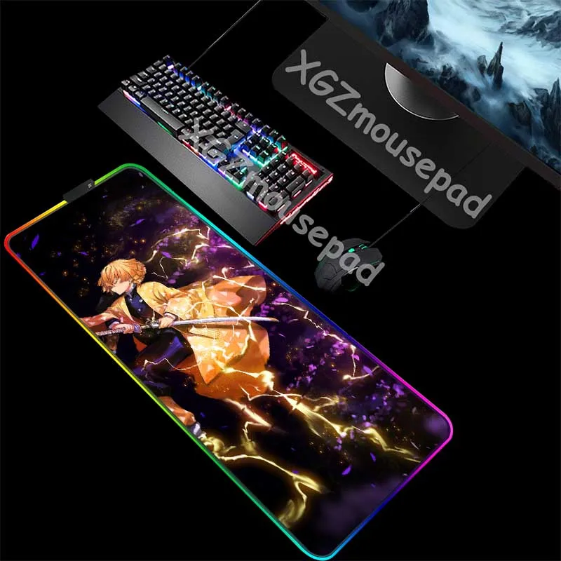 Большой коврик для мыши XGZ RGB с Черным Замком резиновый нескользящий