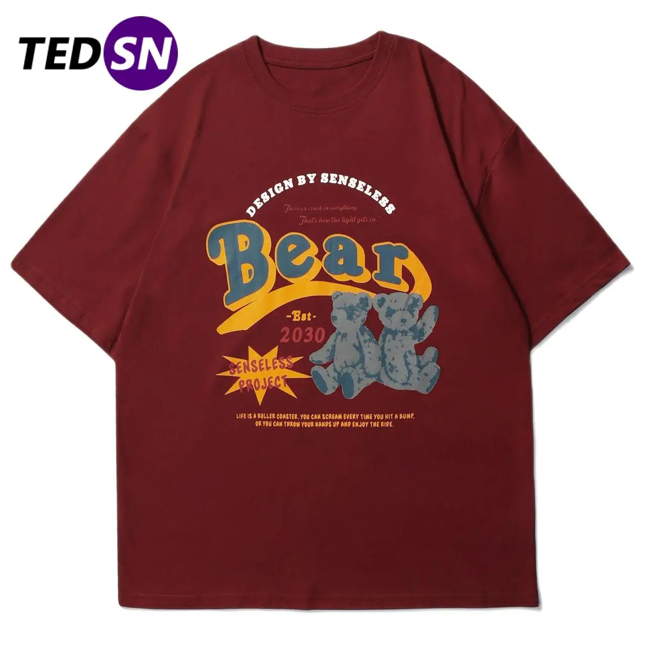 

Мужская хлопковая футболка с принтом «Темный Медведь», в стиле хип-хоп