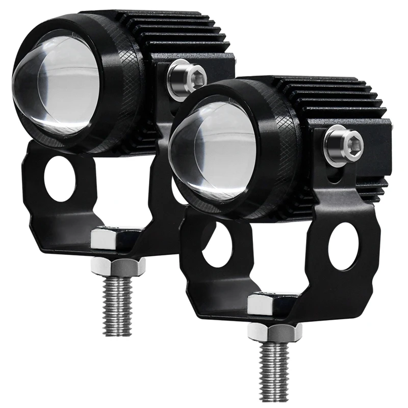 

Motorcycle LED Headlight Projector Lens Dual Color ATV Scooter Driving for Cafe Racer Light Auxiliary Spotlight Lamp